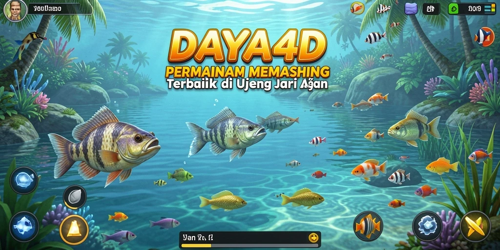 Tampilan gameplay <strong>DAYA4D</strong> yang menampilkan momen memancing yang seru.