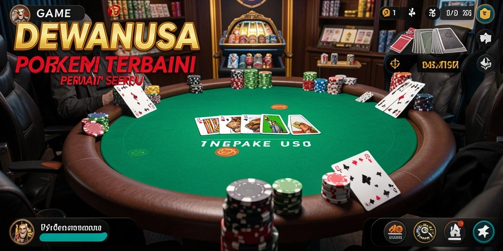 Tangkapan layar gameplay DEWANUSA yang menampilkan suasana meja Poker.