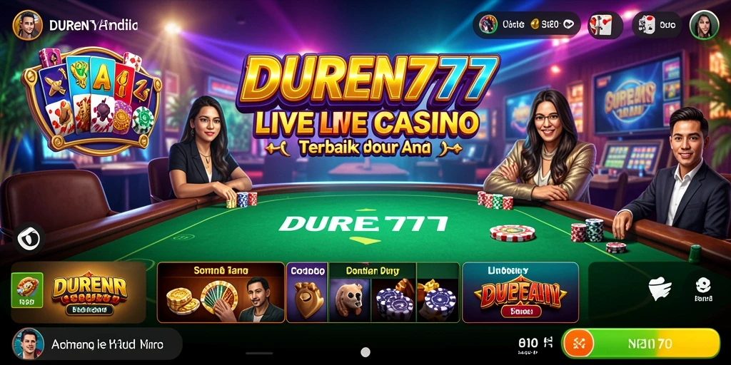 Screenshot utama DUREN777 menampilkan gameplay kasino yang mendebarkan dan interaktif.
