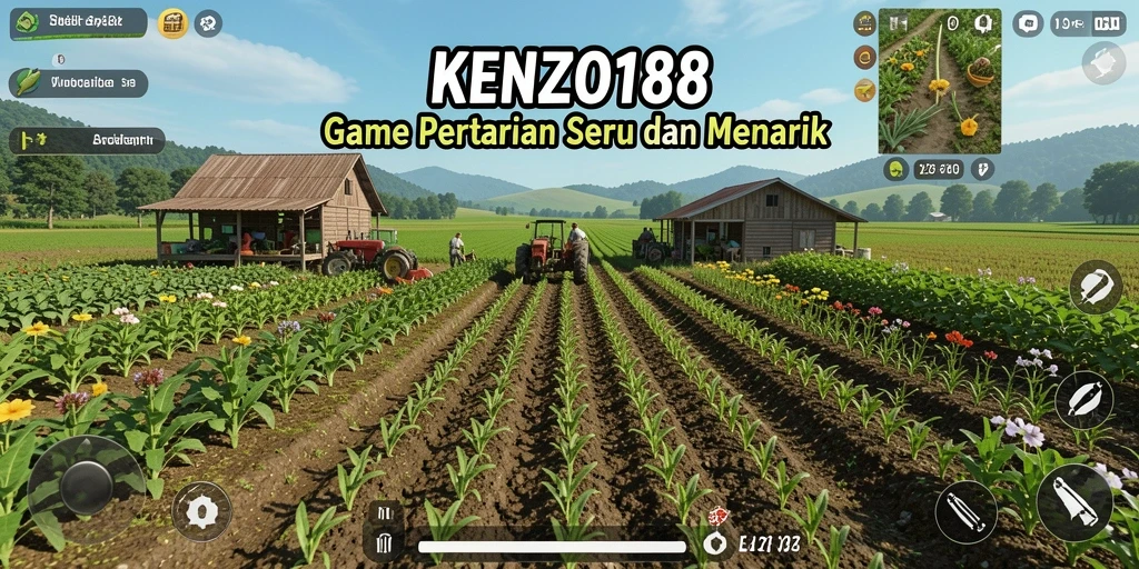 Tampilan gameplay KENZO188 yang menarik dan seru di dunia pertanian.