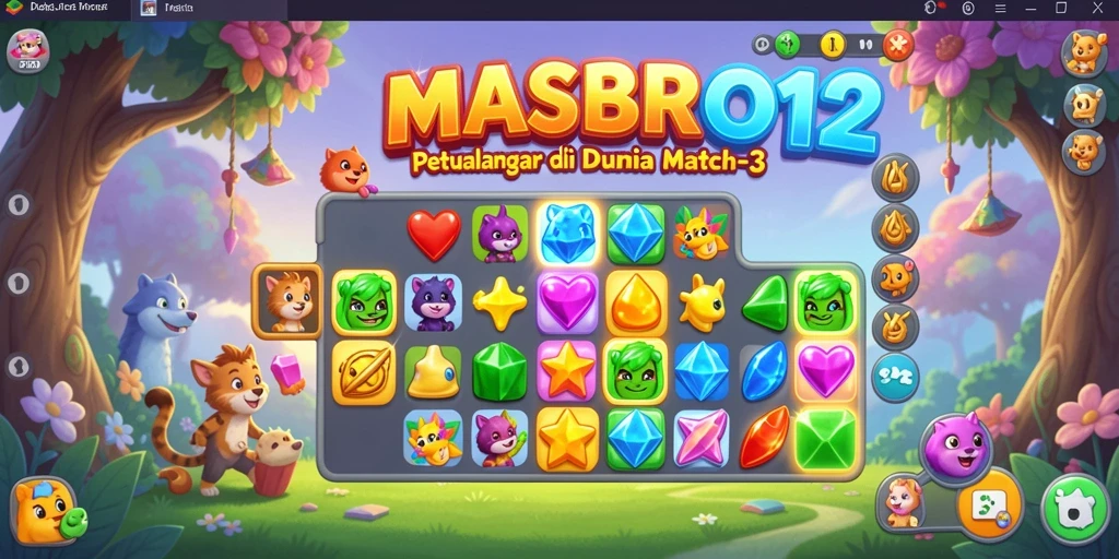 Tampilan colorful dan seru dari gameplay Match-3 MASBRO12.