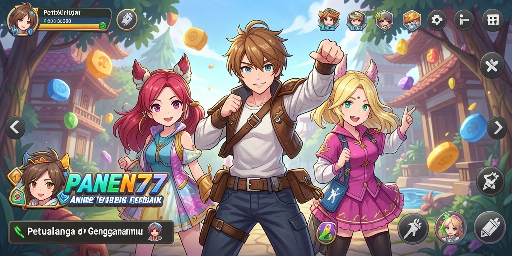 Gambaran gameplay PANEN77 dengan karakter anime yang menawan.
