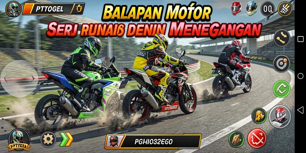 Gameplay seru di PTTOGEL dengan balapan motor yang mendebarkan.