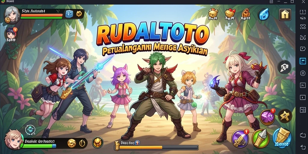 Screenshot RUDALTOTO menampilkan aksi seru karakter anime dalam pertarungan.