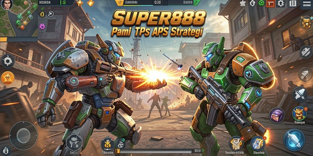Screenshot utama menampilkan pertempuran seru di SUPER88 dengan grafis menawan.