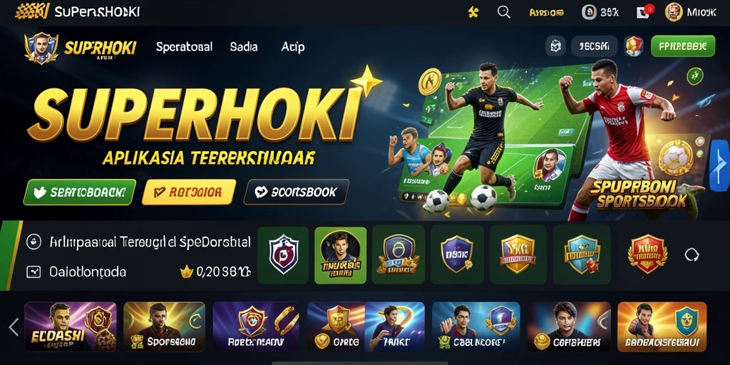 Screenshot SUPERHOKI menunjukkan antarmuka pengguna yang menarik untuk taruhan olahraga.